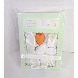 Bunnies In The Garden NEW Baby Gift Set Blanket Plush Rattle Hat 3 Piece Newborn